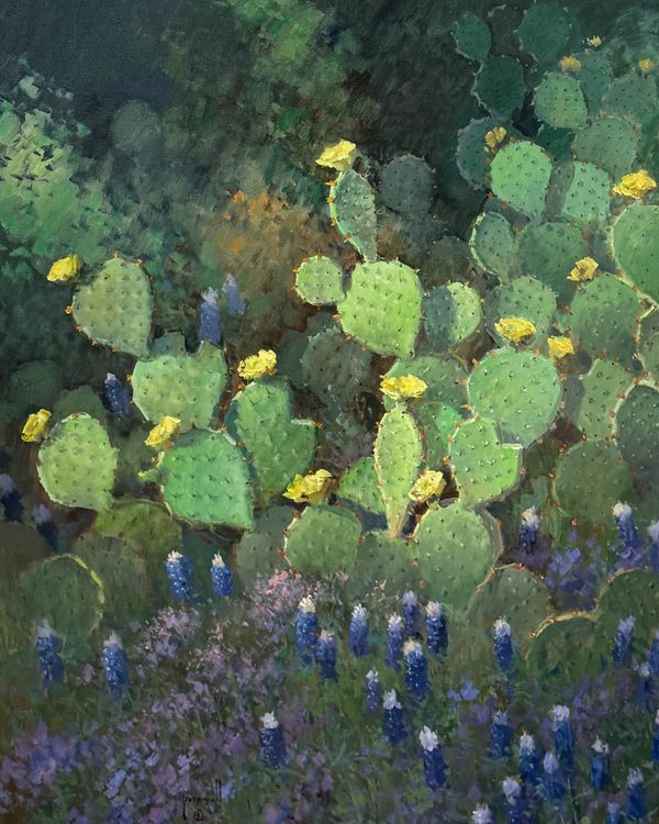 A Cactus Patch In Texas 40"x32"
