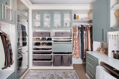 Walk-In Closet in Arctic with Spruce Doors and Drawers and TAG Drawers