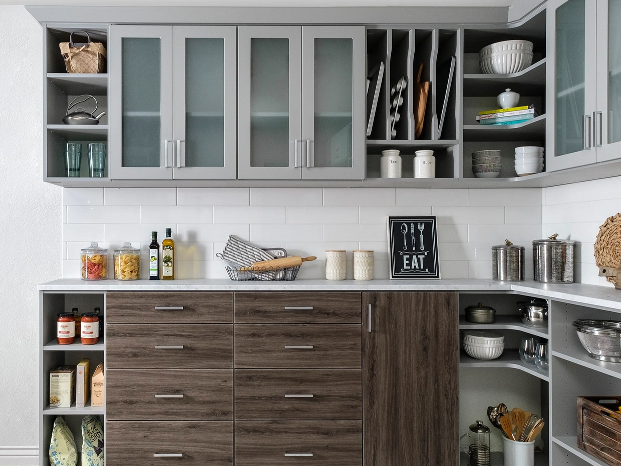 Kitchen Pantry in Cloud with Ash Door and Drawer Fronts