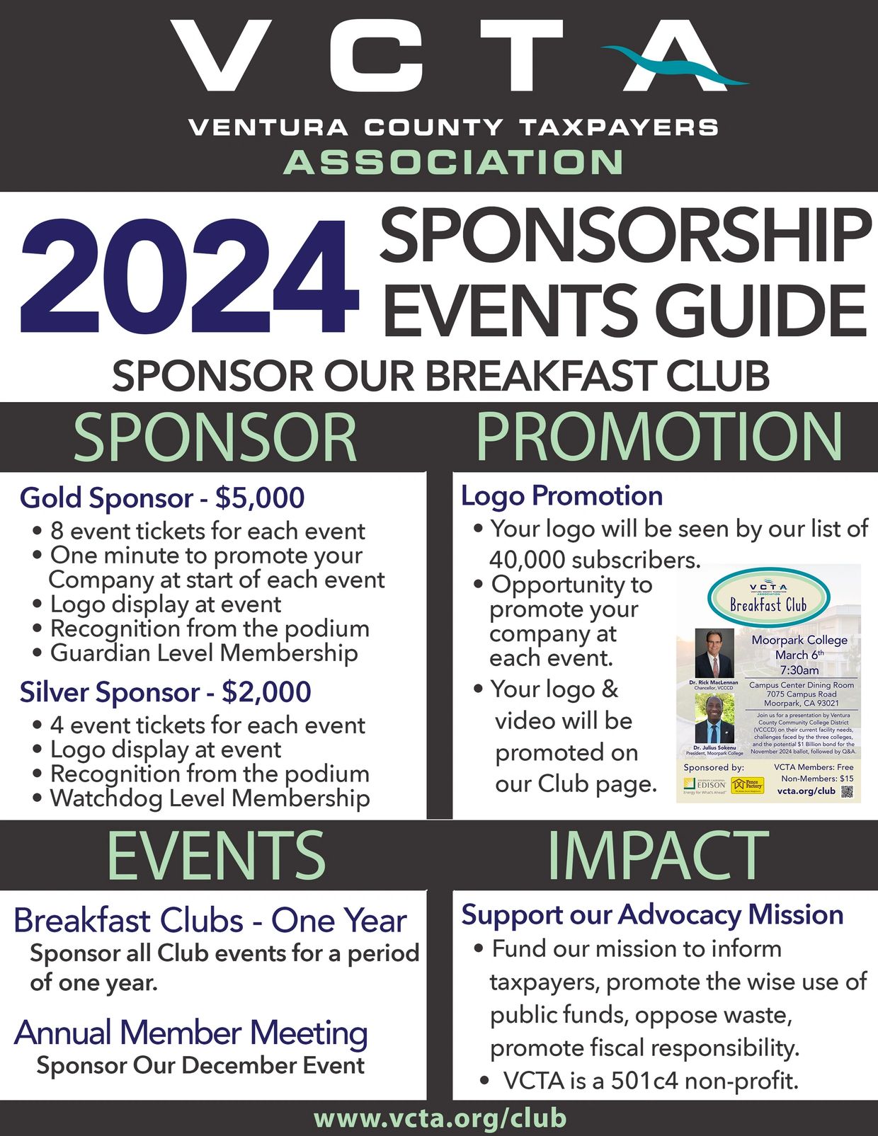 2024 VCTA Breakfast Club Sponsorship Guide