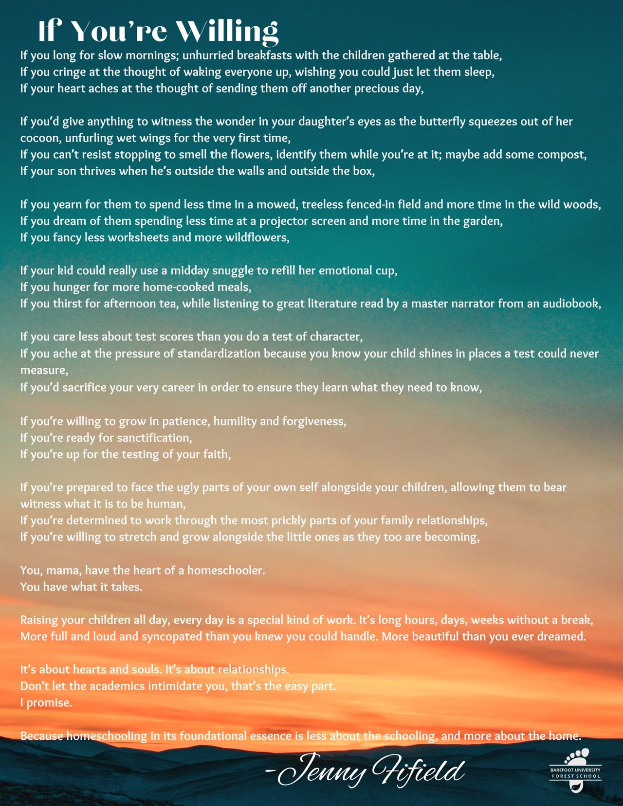 If You&rsquo;re Willing - Barefoot University