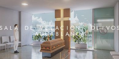 Sala funeral, Olivos, diseño