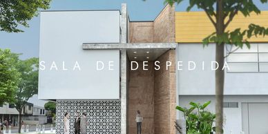Sala de despedida, arquitectura religiosa, diseño fachada, calado
