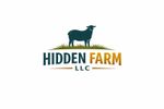 Logo of Hidden Farm LLC featuring a dog silhouette above the text.