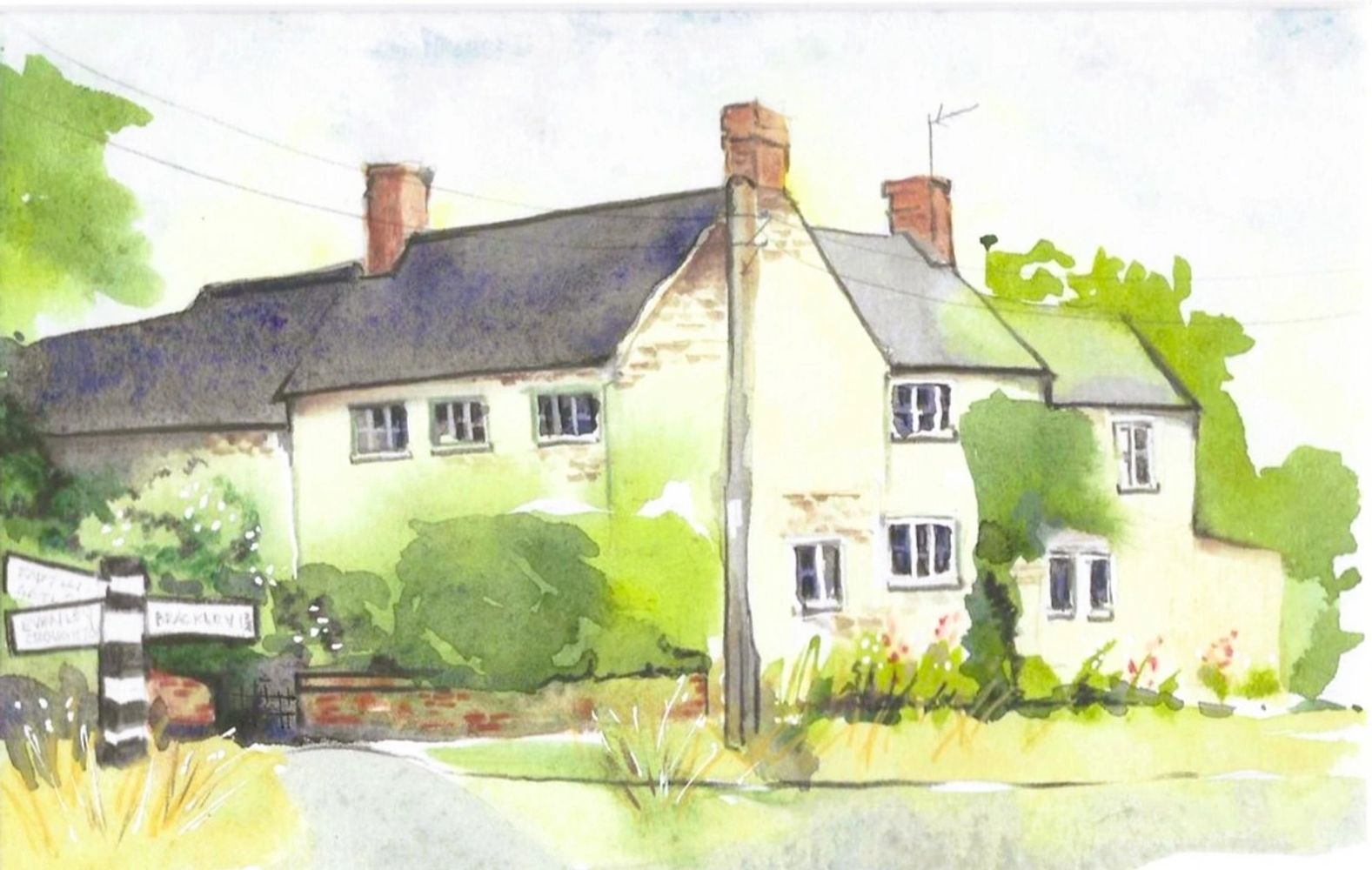 Watercolour painting of Yewtree Cottage