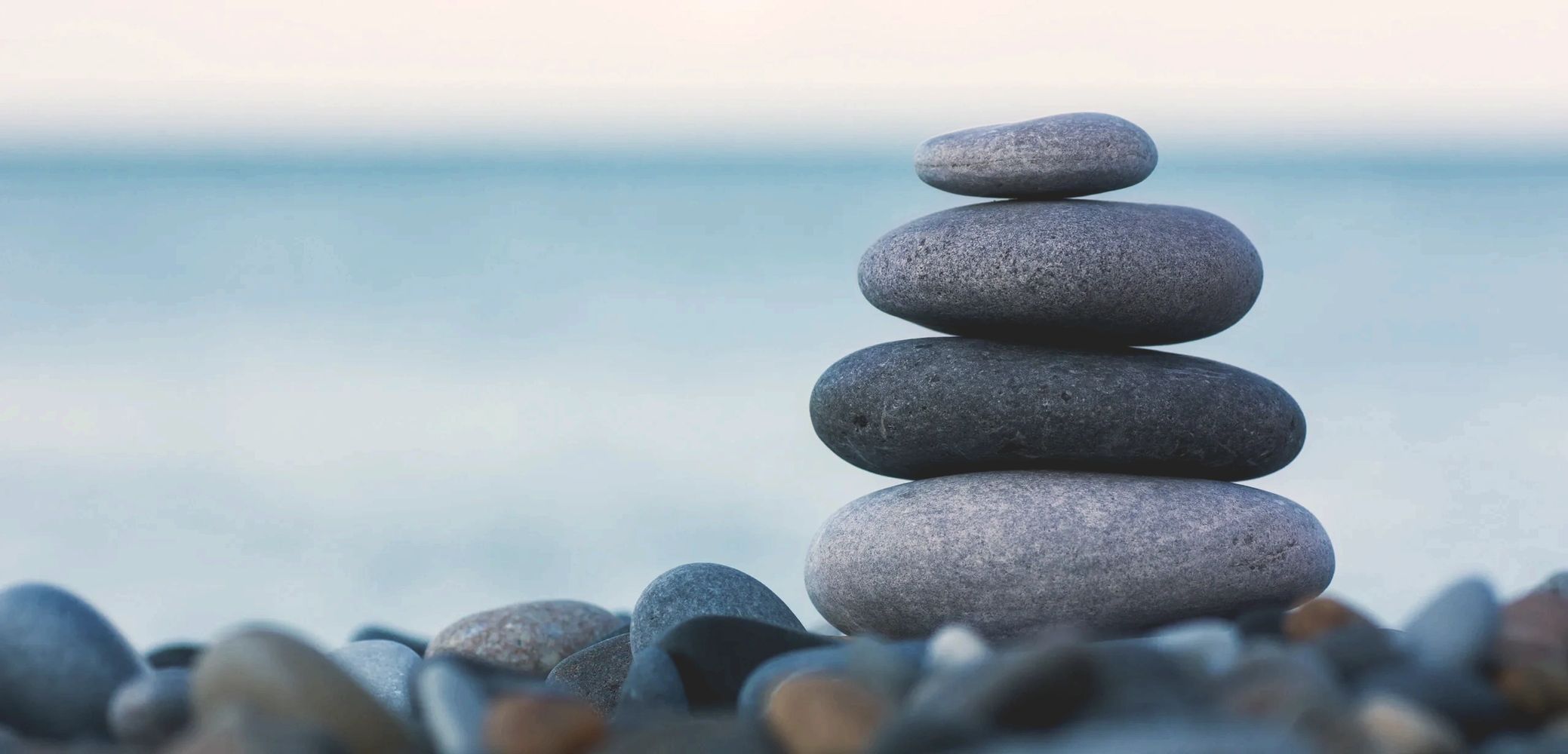 River rocks balanced on top of each other