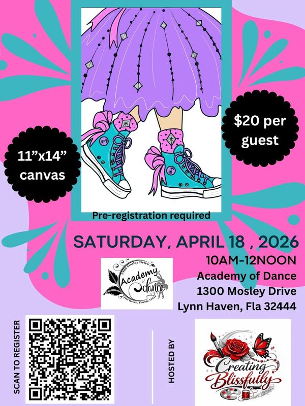 Just for the Kids!   We have scheduled our Tutus & Tennis Shoes Paint Party! Register Now!