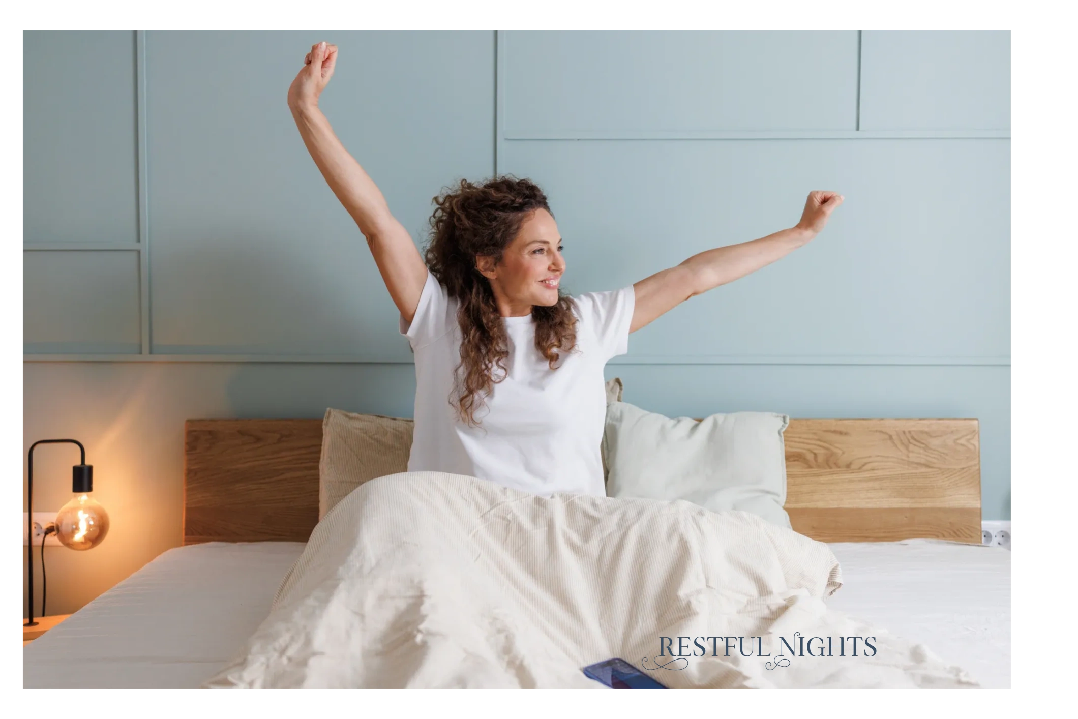 woman waking from the night