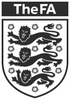 The FA logo with three lions and red roses on a shield.