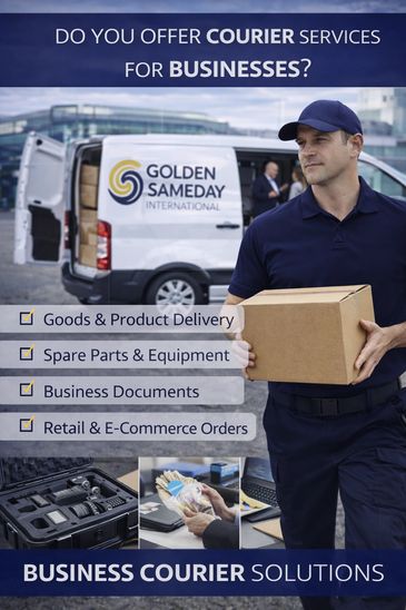 Courier delivering packages for businesses with Golden Sameday International services.