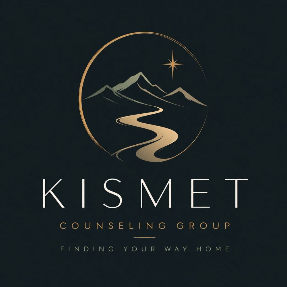 Elegant counseling group logo with mountains and a star.