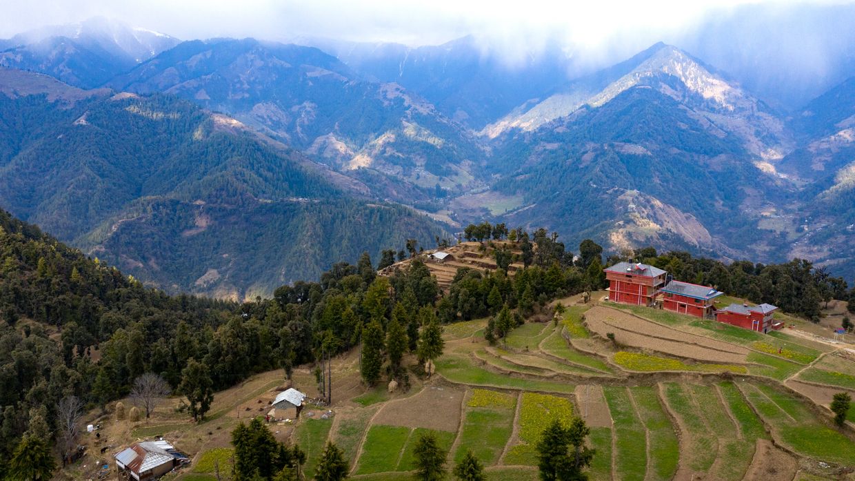 Vistas at Colonel's Highland Retreat Hotel near Barot in Himachal Pradesh, India