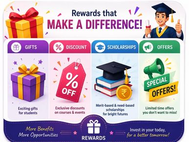 Rewards for students including gifts, discounts, scholarships, and offers.