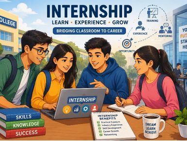 Students collaborating during an internship to gain skills and experience.