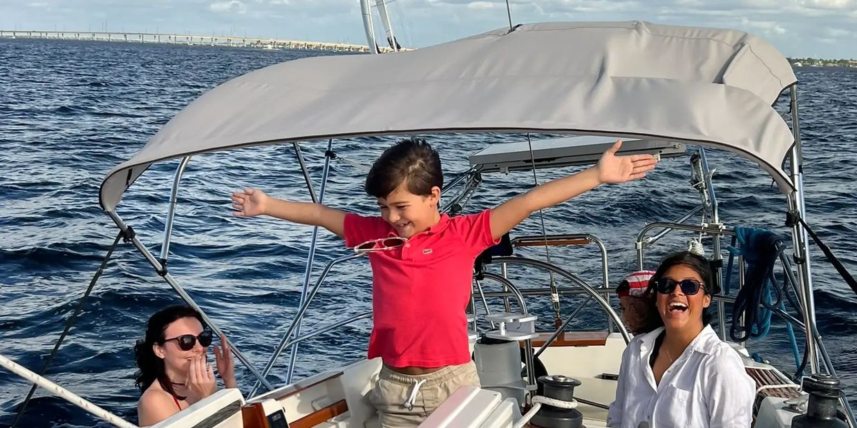 Enjoying the sunshine on a Day Sail with Florida Sailboat Charter