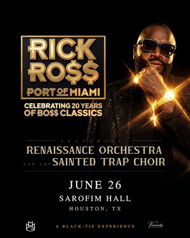 Rick Ross Port of Miami concert celebrating 20 years of classics, June 26 in Houston.