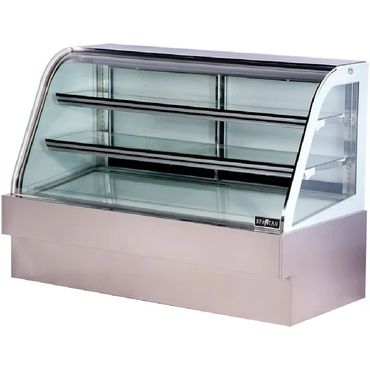 Spartan Curved Glass Deli Case, anti-fog glass, (2) adjustable glass shelves, lighting, digital disp