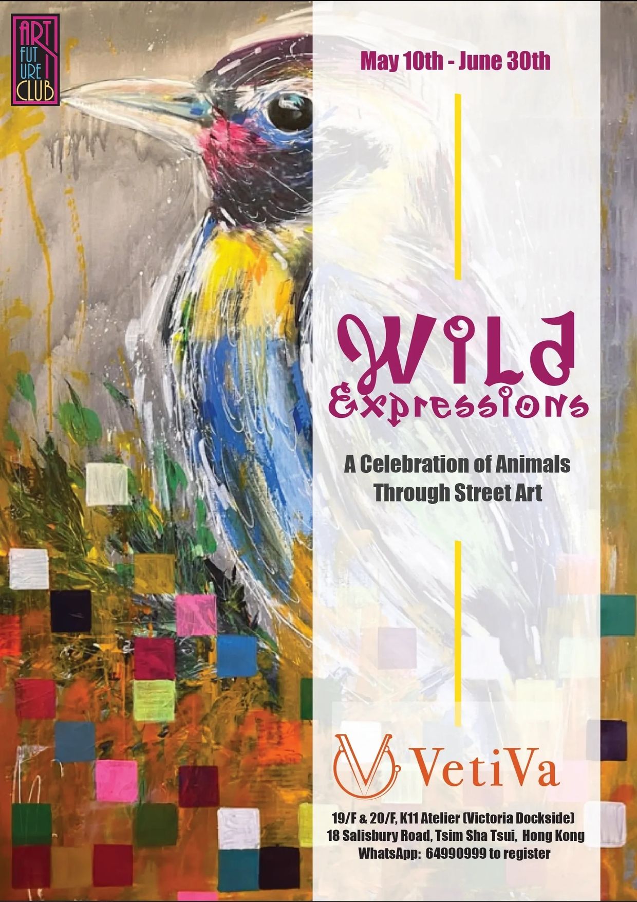 Wild Expressions exhibition curated by Julie Petris. Animal art exhibition, VetiVa art gallery.