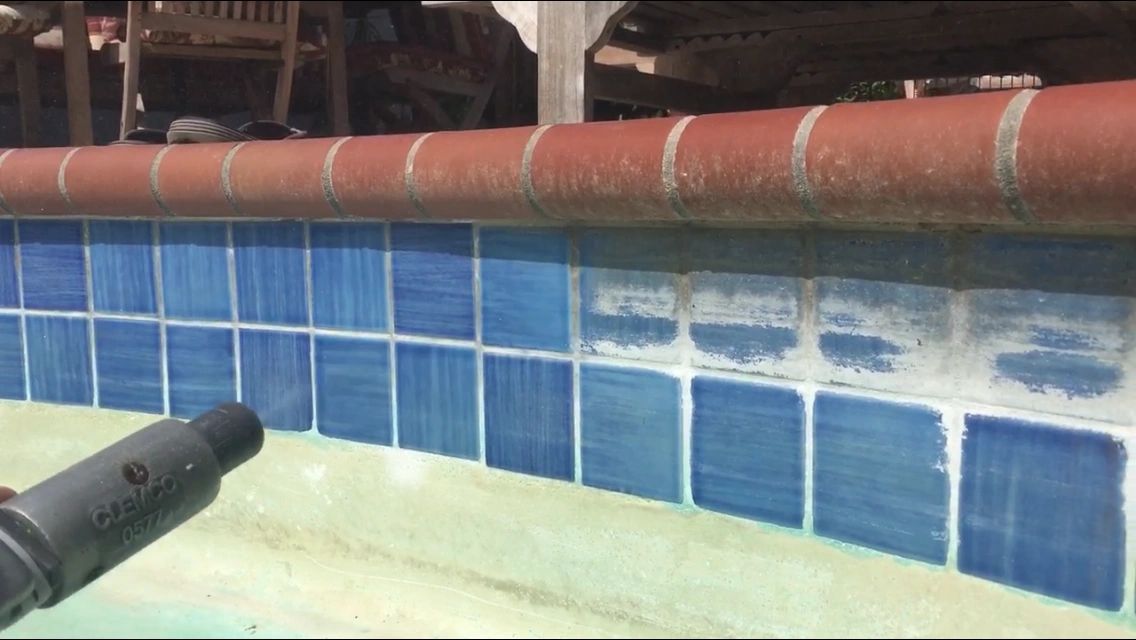 Swimming Pool Tile Cleaning W/Glass Beads Tile Cleaning Solutions