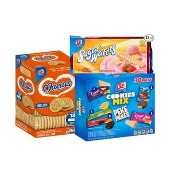 Various Gamesa cookie and wafer packs including Marias, Sugar Wafers, and Cookies Mix.
