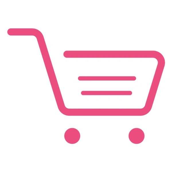 Pink shopping cart icon.