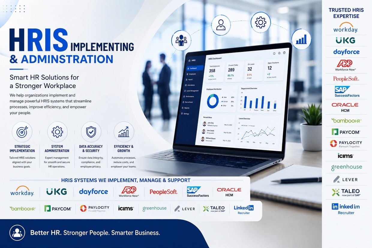 HRIS implementation and administration services with trusted systems and strategic benefits.