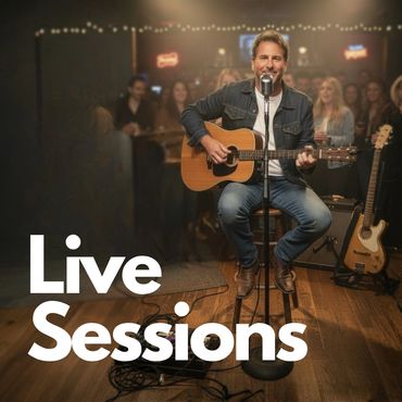 Man playing guitar and singing live in a cozy venue with audience.