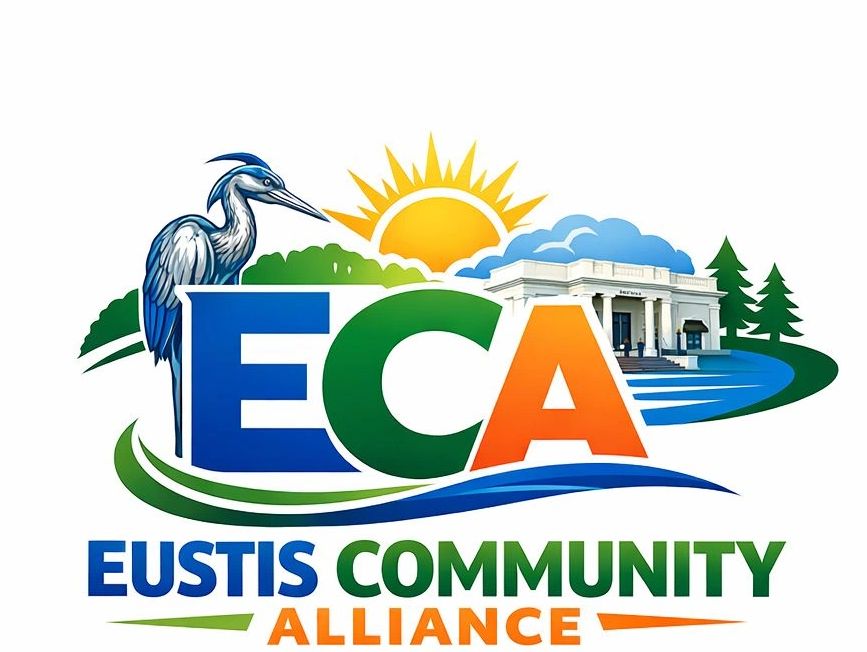 Colorful Eustis Community Alliance logo with nature and architecture elements.
