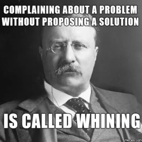 Complaining about a problem....
