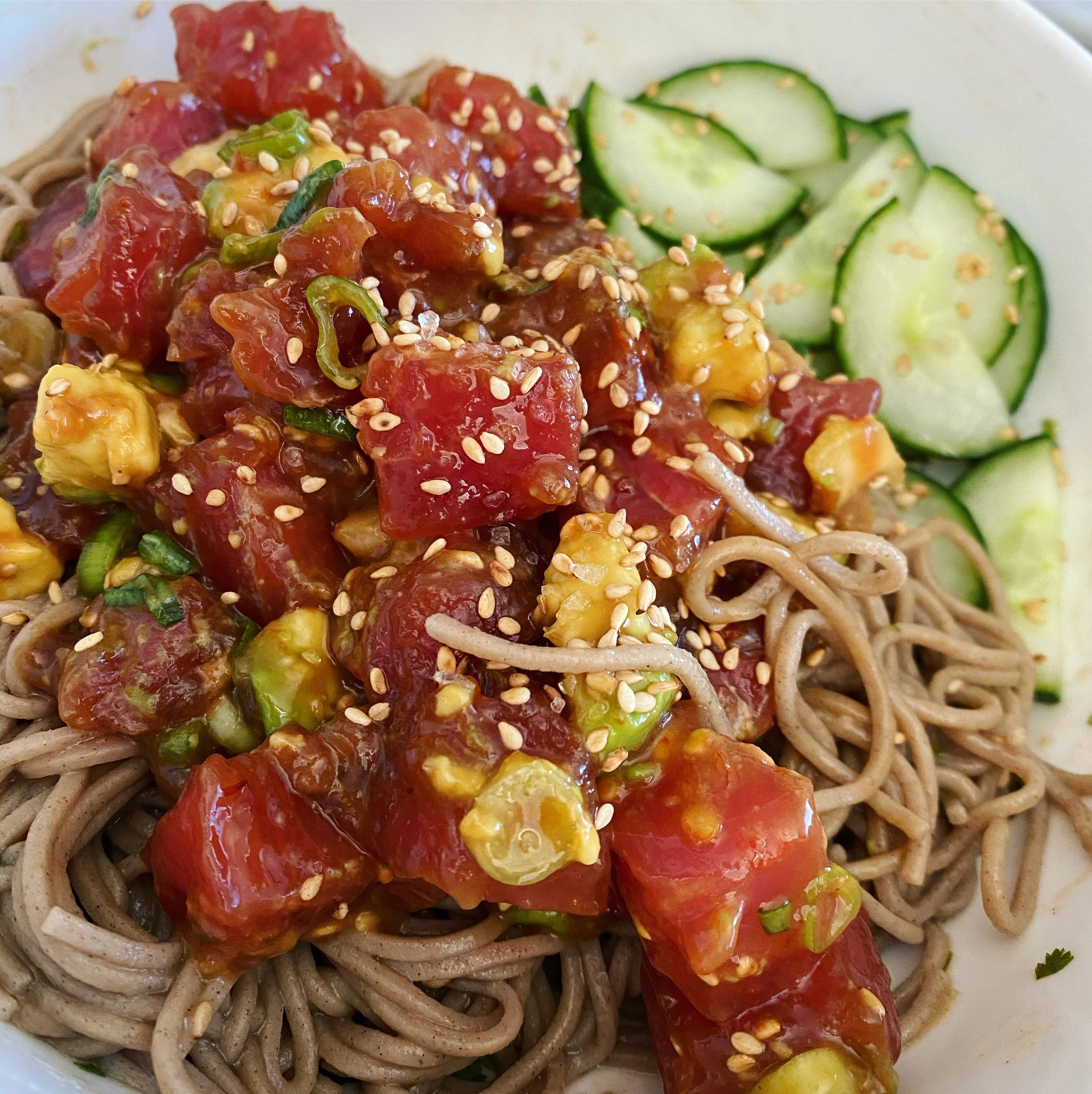 Ahi Poke Bowl with Buckwheat Noodles