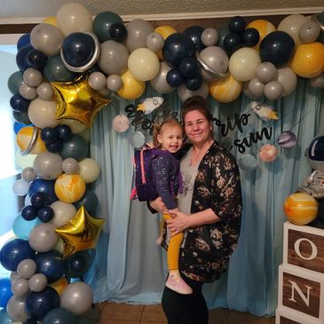 Balloon garland photography set up  
