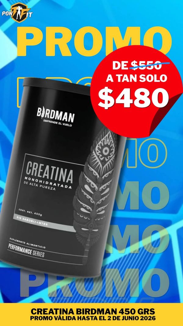 Promo creatina Birdman 450 gramos a $480.