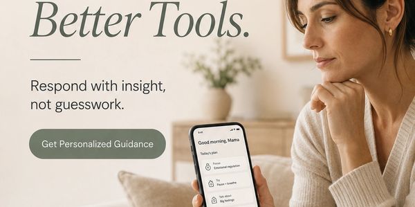 Woman using personalized guidance app on her phone.