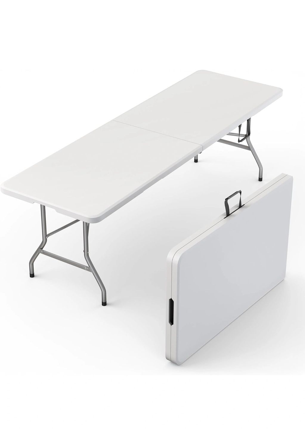 6’ White folding table. Sturdy and easy to assemble and take down. $8 per table per day