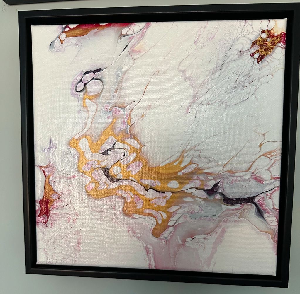 Acrylic paint pour with resin fine art abstract