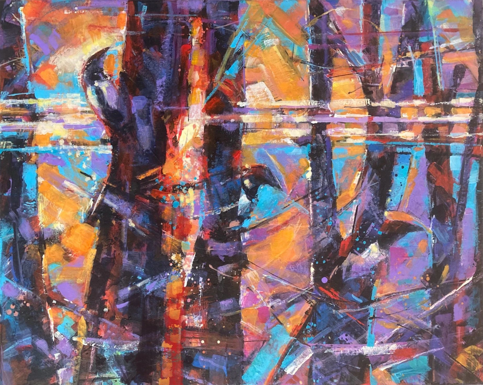 Abstract fine art from taos new mexico birds