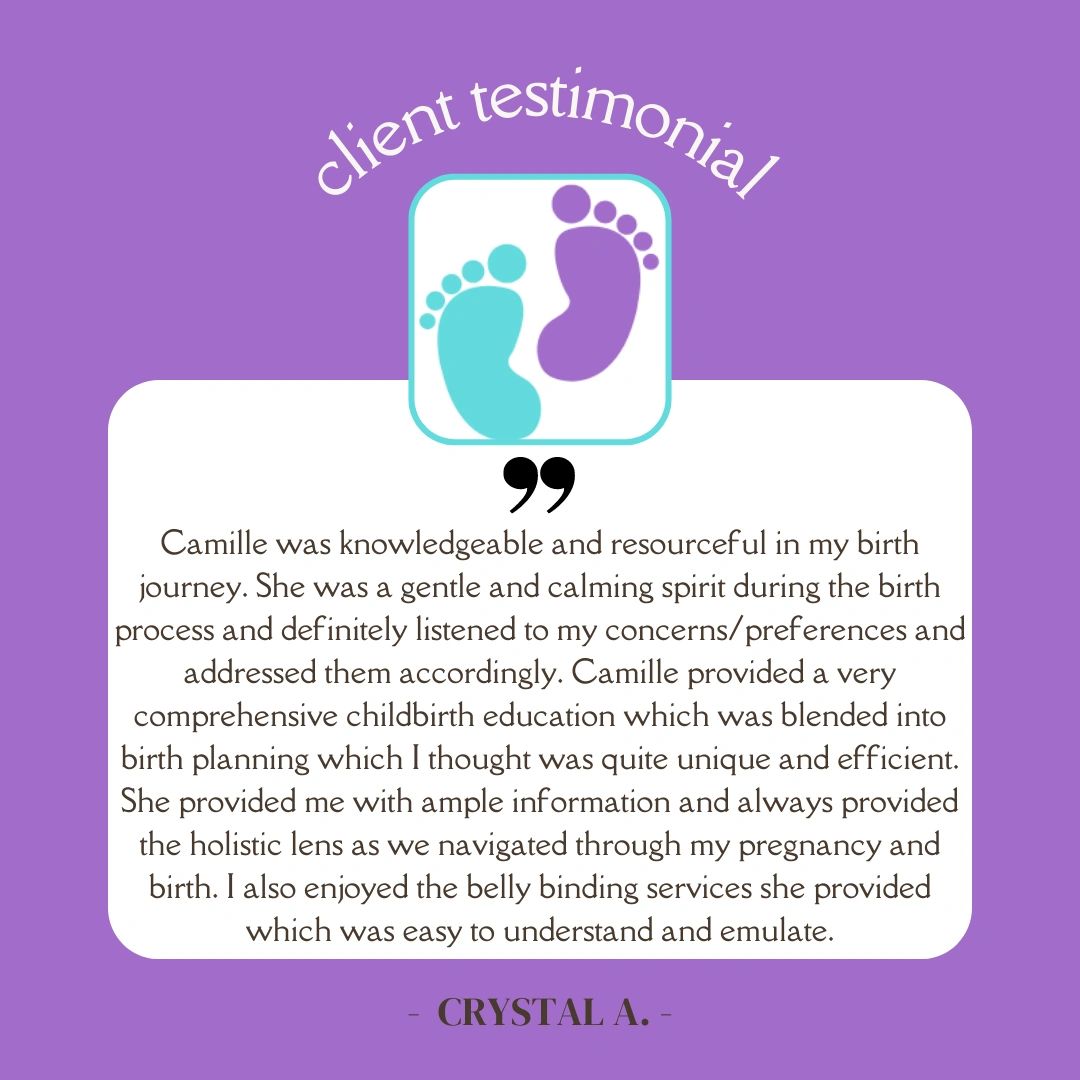 A client testimonial from Crystal A.
