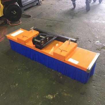 1500mm yard sweeping brush with Volvo EC18 excavator adapter