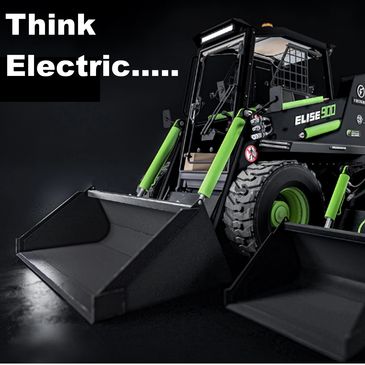 First Green Industries Elise 900 electric Skidsteer loader and MiniZ400 eletric track loader 