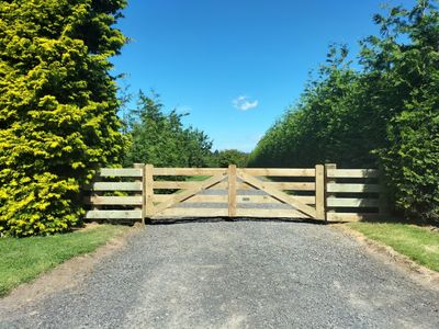 Wooden fence and gate on a New Zealand lifestyle block