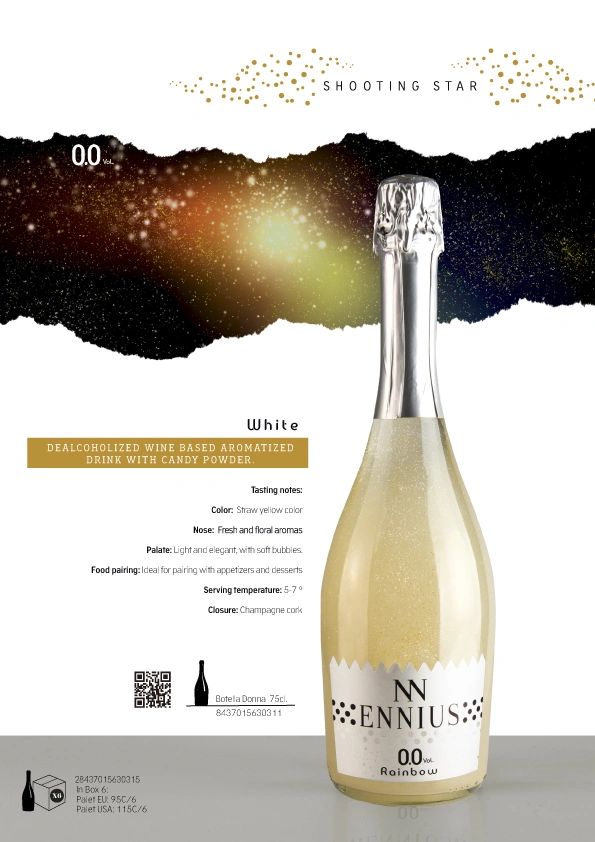 de- alcholized wine, Sparkling, White, Ennius,Frizzante, Latvia, Baltics, Spanish Products Selection