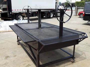 96 x 48 inch dual lift santa maria grill.
made from 3/16 thick steel. comes with upper warming rack 