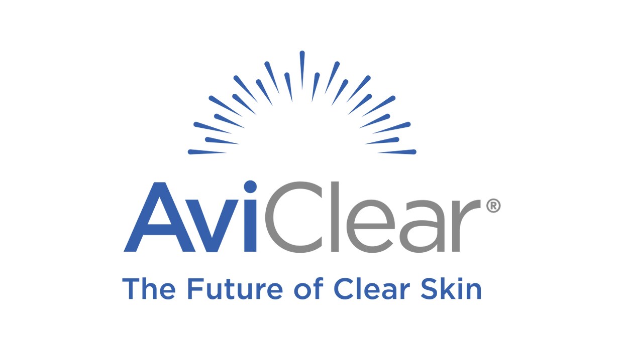 Logo de  Aviclear laser para el tratamiento de acne en Madison Avenue face and Body medical spa