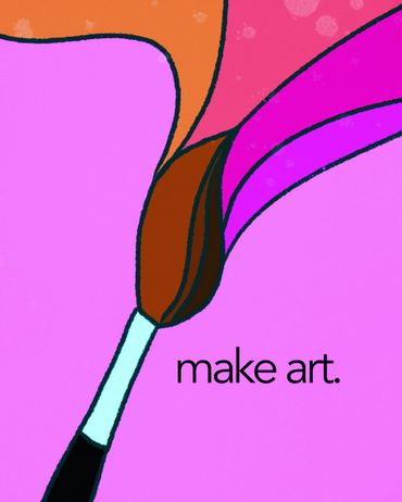 Make art poster print with paintbrush