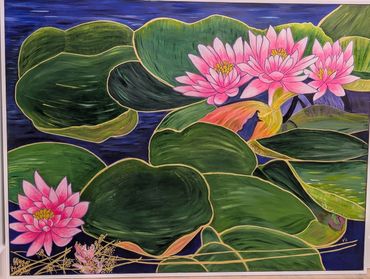 Water  Lillies - Acryic on Canvas - 4 x 3
