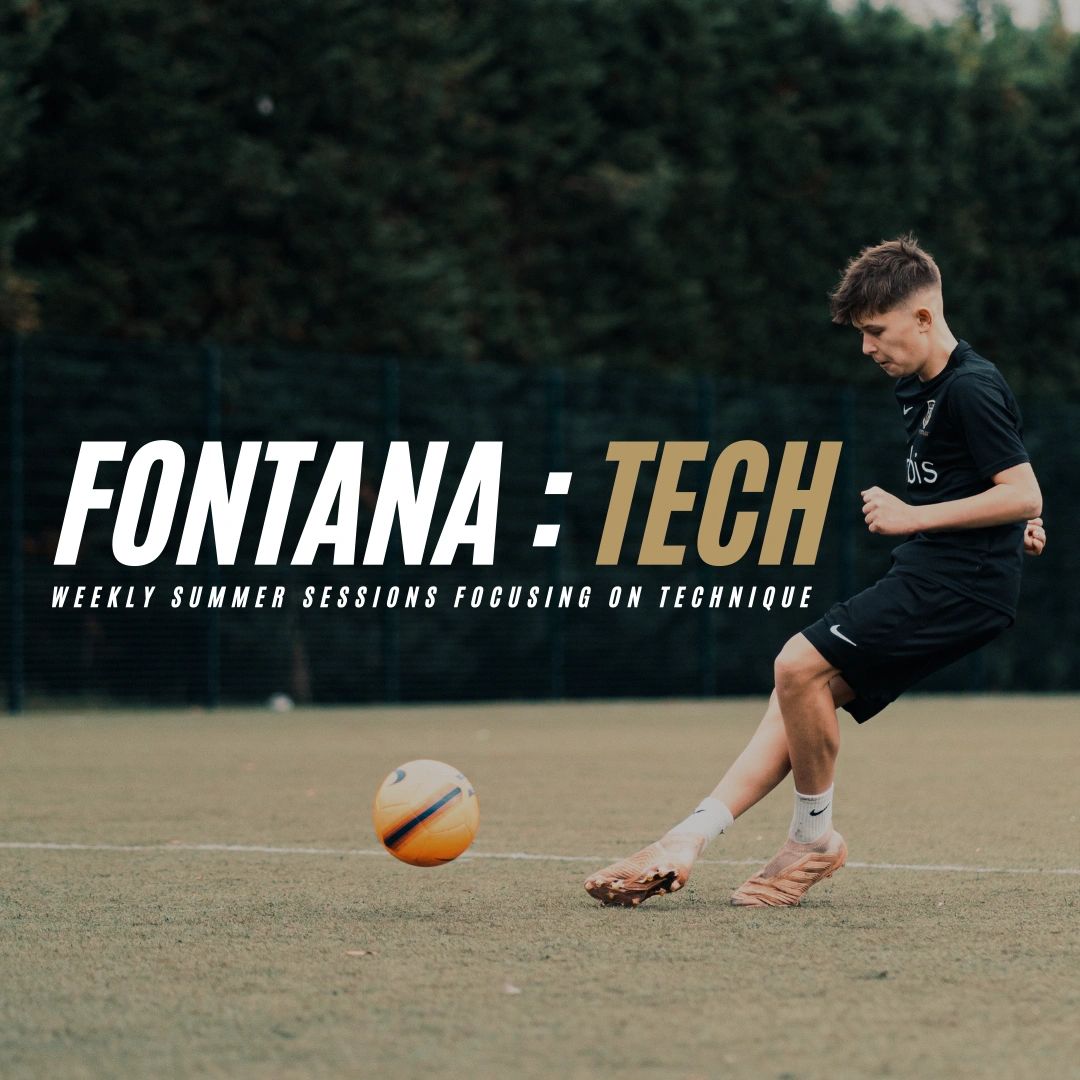 Young soccer player practicing technique during Fontana: Tech summer sessions.