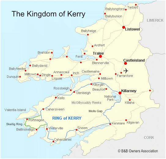 Map Of Kerry Mountains County Kerry - 25 Interesting Facts
