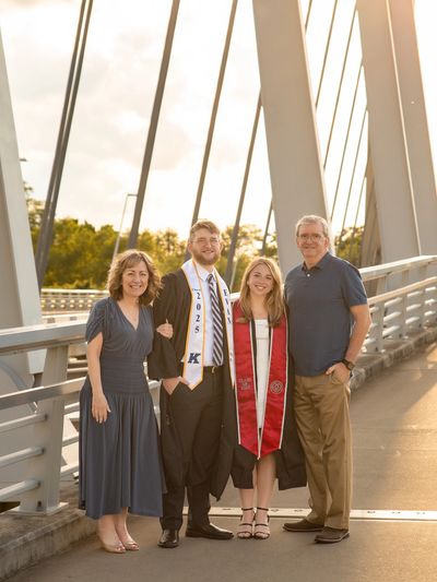 Kara Coates with her husband and children