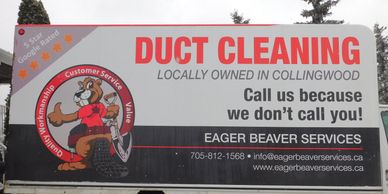 Eager Beaver Services duct cleaning van in Collingwood promoting local air vent cleaning services.