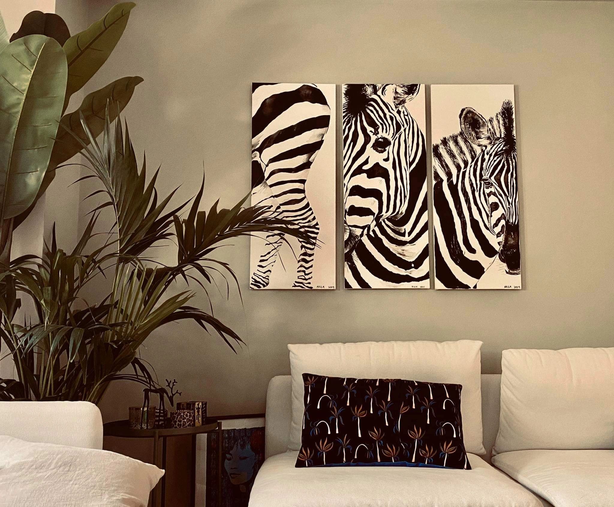 Zebra triptych 